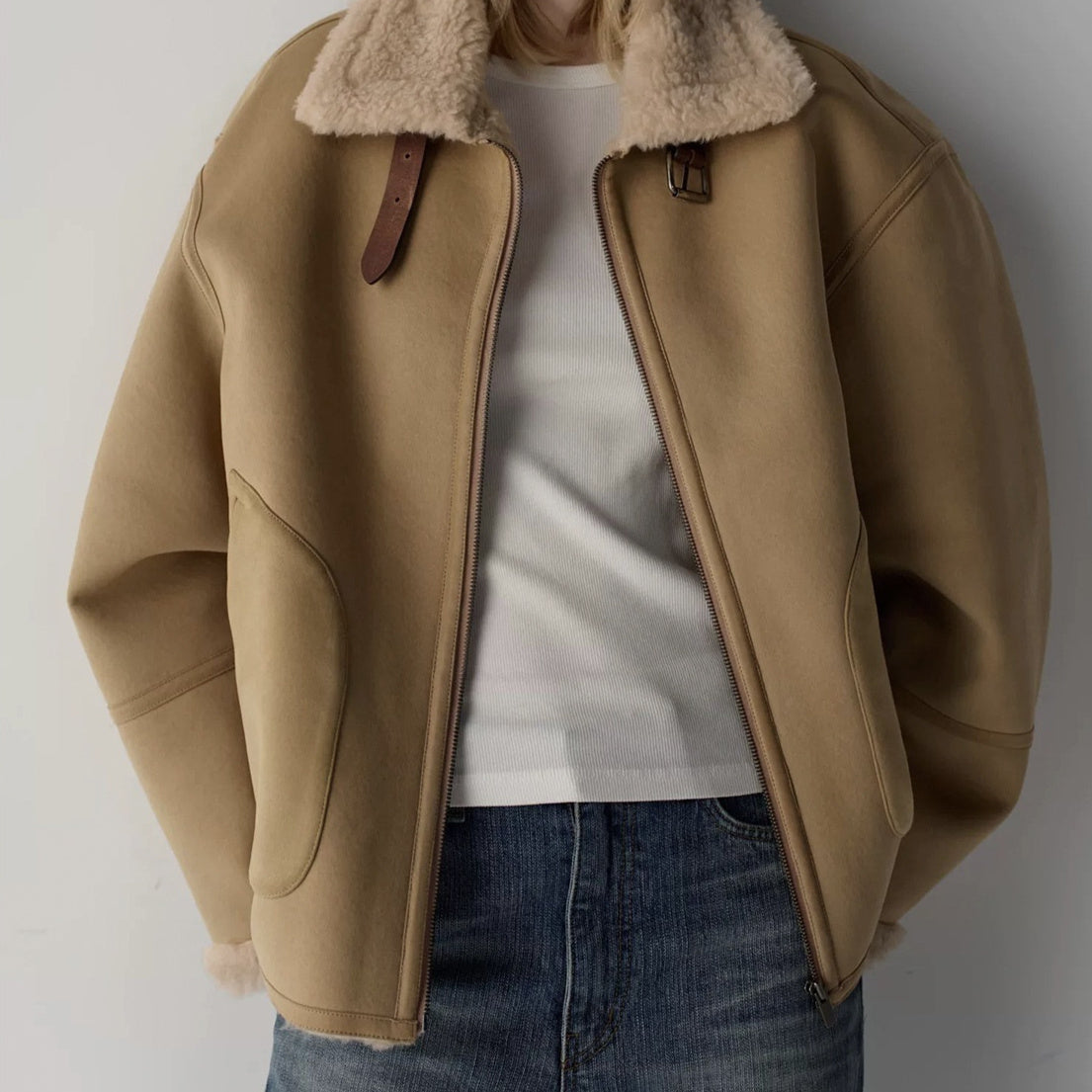 Manteau Épais Col Revers