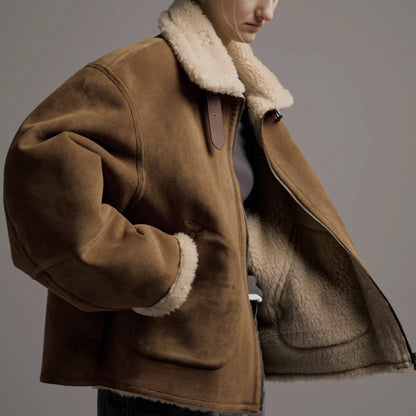 Manteau Épais Col Revers